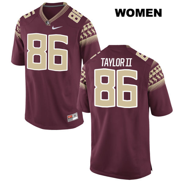 Women's NCAA Nike Florida State Seminoles #86 Darvin Taylor II College Red Stitched Authentic Football Jersey HHN3269ET
